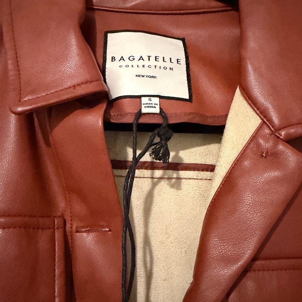 Bagatelle Rust brown Leather Jacket size small - Picture 3 of 4